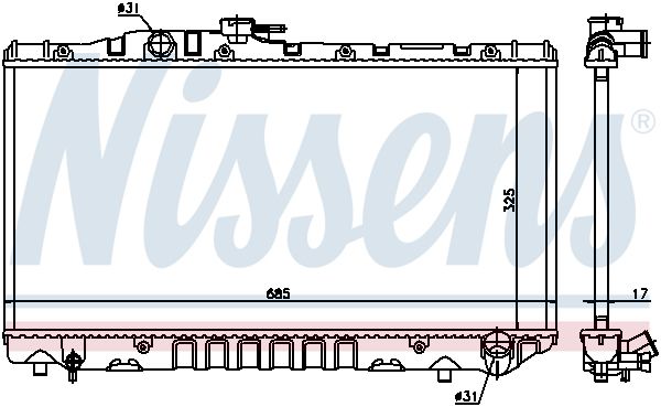 NISSENS Radiaator,mootorijahutus 64712