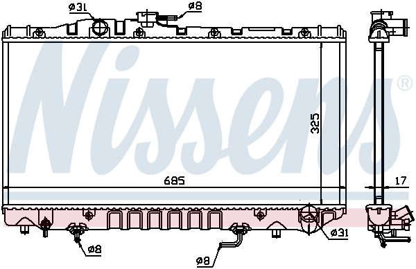 NISSENS Radiaator,mootorijahutus 647361