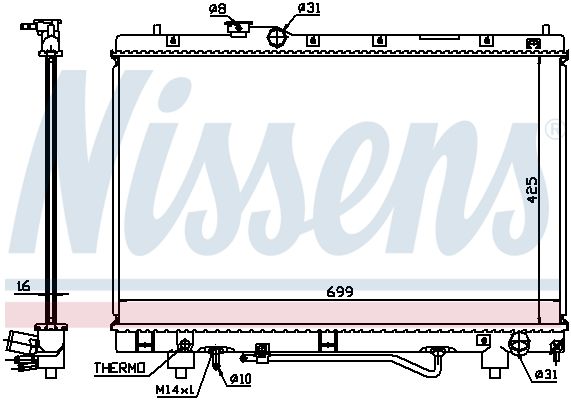 NISSENS Radiaator,mootorijahutus 64796A