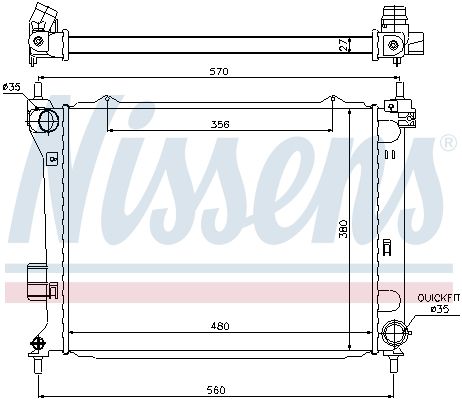 NISSENS Radiaator,mootorijahutus 67549