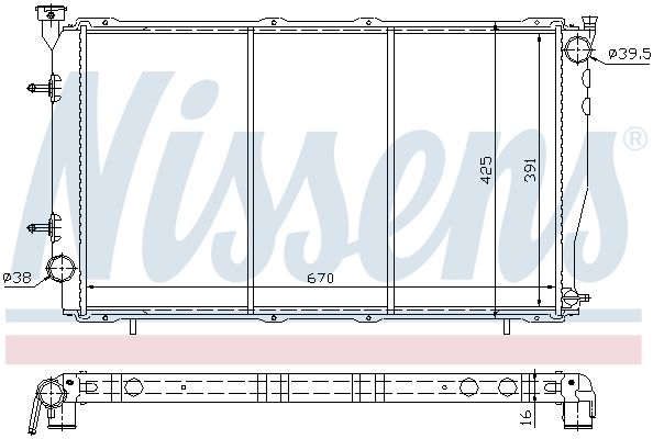 NISSENS Radiaator,mootorijahutus 67702