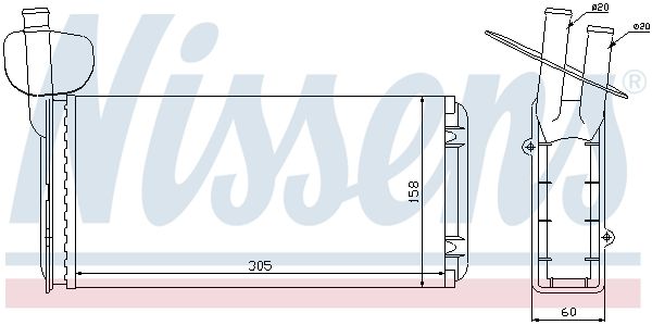 NISSENS Теплообменник, отопление салона 73965