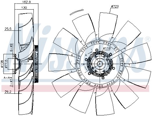 NISSENS Sidur, radiaatoriventilaator 86033