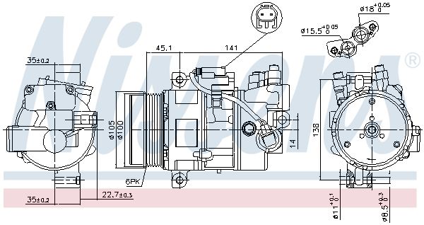 NISSENS Kompressor,kliimaseade 89043