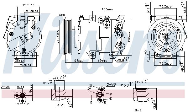 NISSENS Compressor, air conditioning