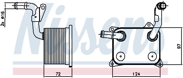 NISSENS масляный радиатор, двигательное масло 90744