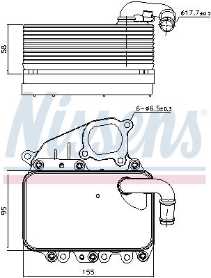 NISSENS Õliradiaator,mootoriõli 91100