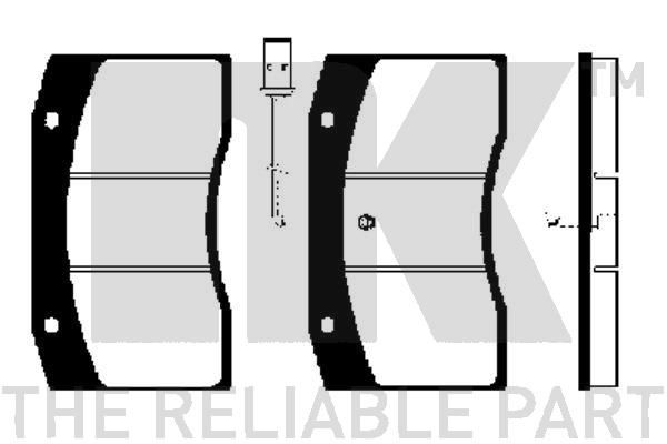 NK Комплект тормозных колодок, дисковый тормоз 222352