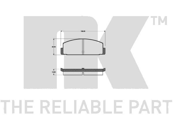 NK Комплект тормозных колодок, дисковый тормоз 223014