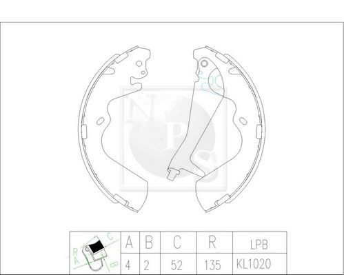 NPS Комплект тормозных колодок H350I04