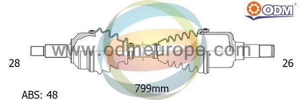 ODM-MULTIPARTS Приводной вал 18-011201