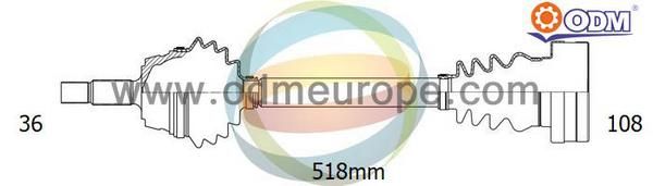 ODM-MULTIPARTS Приводной вал 18-211340