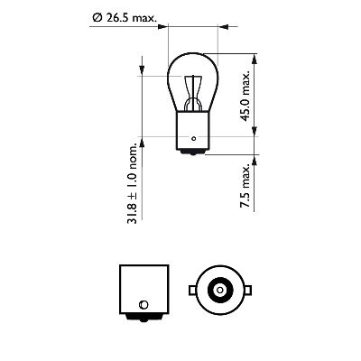 PHILIPS 12498B2 Лампа накаливания, фонарь указателя поворота