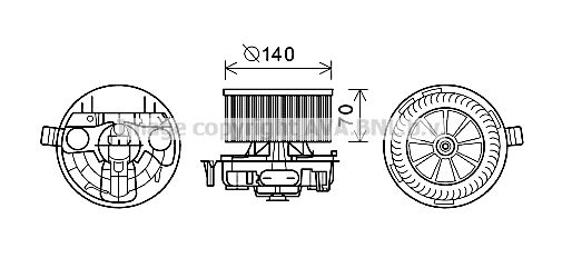 PRASCO Elektrimootor,salongiventilaator RT8570