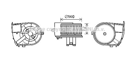 PRASCO Elektrimootor,salongiventilaator RT8590