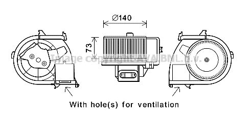 PRASCO Elektrimootor,salongiventilaator RT8594