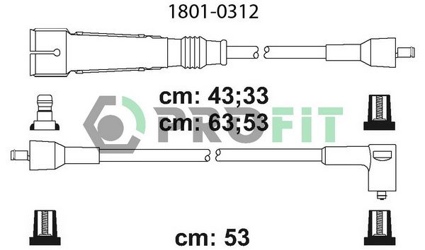 PROFIT Комплект проводов зажигания 1801-0312