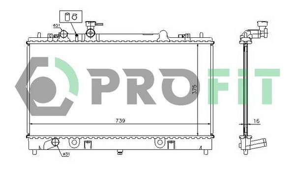 PROFIT Радиатор, охлаждение двигателя PR 3030A1