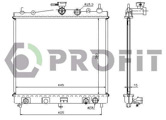 PROFIT Радиатор, охлаждение двигателя PR 6055A1