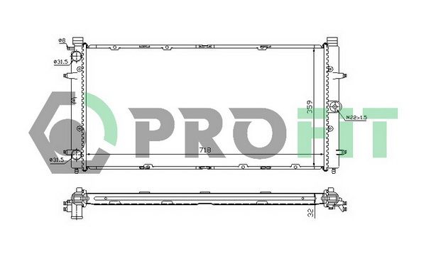 PROFIT Radiaator,mootorijahutus PR 9567A1