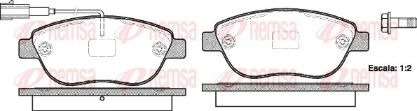 REMSA Комплект тормозных колодок, дисковый тормоз 0859.11