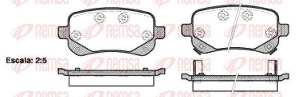 REMSA Комплект тормозных колодок, дисковый тормоз 1095.02