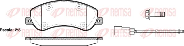 REMSA Комплект тормозных колодок, дисковый тормоз 1250.02