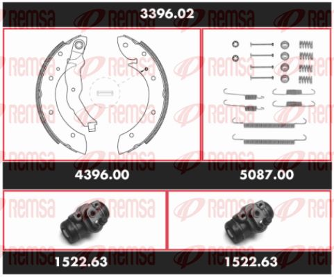 REMSA Pidurikomplekt,trummelpidur 3396.02
