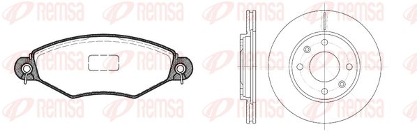 REMSA Pidurikomplekt,ketaspidur 8643.07