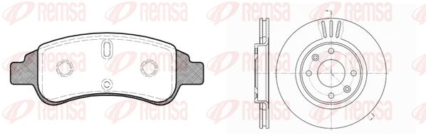 REMSA Комплект тормозов, дисковый тормозной механизм 8840.02