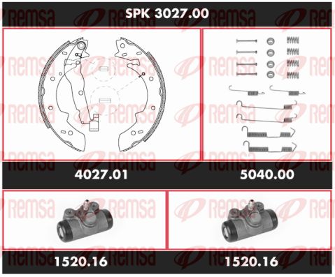 REMSA Pidurikomplekt,trummelpidur SPK 3027.00