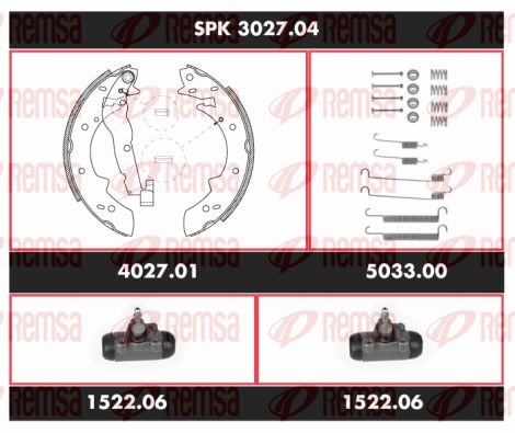 REMSA Комплект тормозов, барабанный тормозной механизм SPK 3027.04
