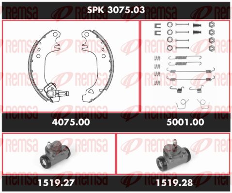 REMSA Комплект тормозов, барабанный тормозной механизм SPK 3075.03