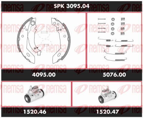 REMSA Pidurikomplekt,trummelpidur SPK 3095.04