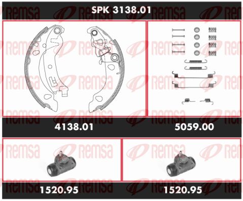 REMSA Комплект тормозов, барабанный тормозной механизм SPK 3138.01