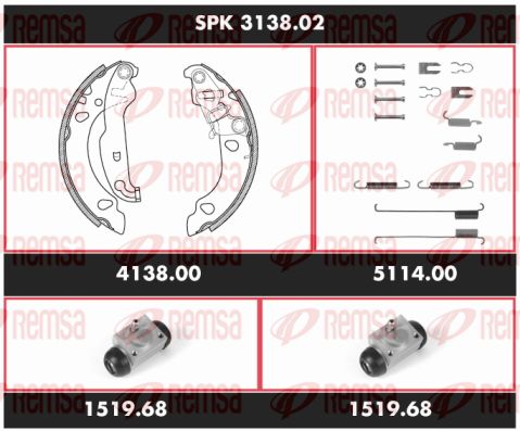 REMSA Комплект тормозов, барабанный тормозной механизм SPK 3138.02