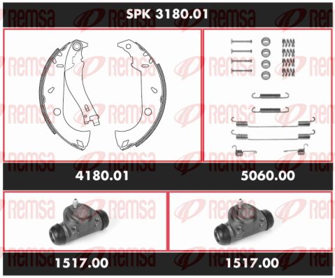 REMSA Комплект тормозов, барабанный тормозной механизм SPK 3180.01