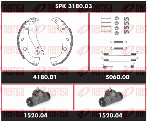 REMSA Комплект тормозов, барабанный тормозной механизм SPK 3180.03