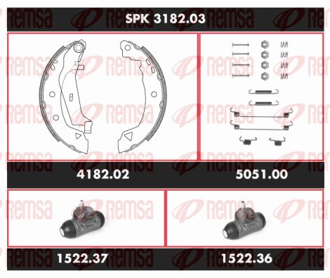 REMSA Pidurikomplekt,trummelpidur SPK 3182.03