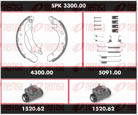 REMSA Комплект тормозов, барабанный тормозной механизм SPK 3300.00