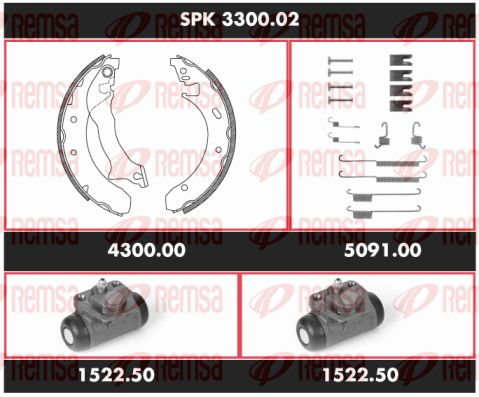 REMSA Комплект тормозов, барабанный тормозной механизм SPK 3300.02