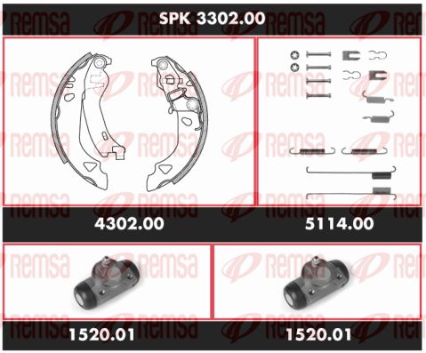 REMSA Комплект тормозов, барабанный тормозной механизм SPK 3302.00