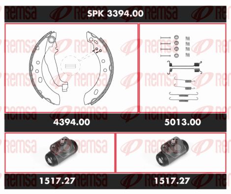 REMSA Pidurikomplekt,trummelpidur SPK 3394.00