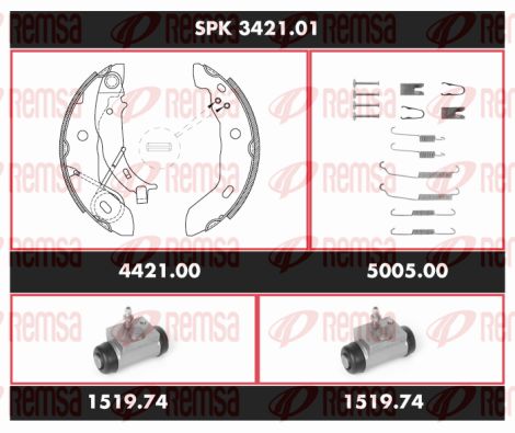 REMSA Комплект тормозов, барабанный тормозной механизм SPK 3421.01