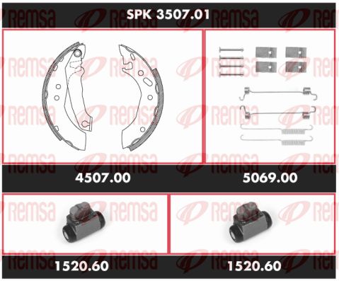REMSA Комплект тормозов, барабанный тормозной механизм SPK 3507.01