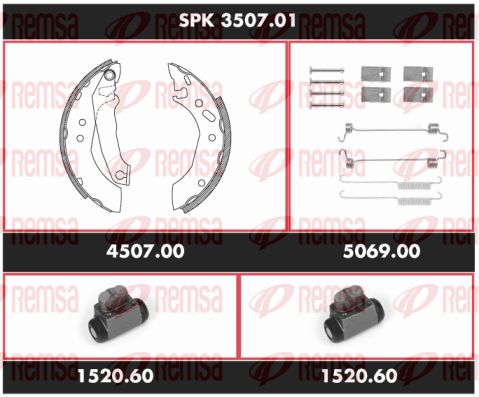 REMSA Pidurikomplekt,trummelpidur SPK 3507.01