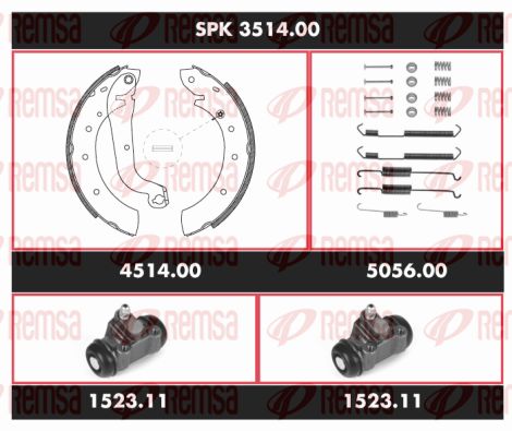 REMSA Pidurikomplekt,trummelpidur SPK 3514.00