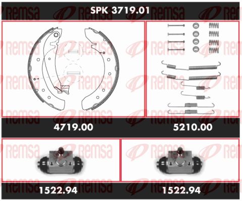 REMSA Комплект тормозов, барабанный тормозной механизм SPK 3719.01