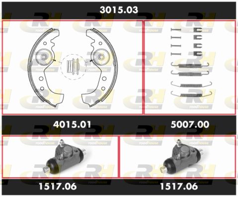 ROADHOUSE Комплект тормозов, барабанный тормозной механизм 3015.03