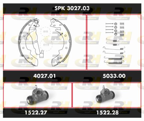 ROADHOUSE Комплект тормозов, барабанный тормозной механизм SPK 3027.03